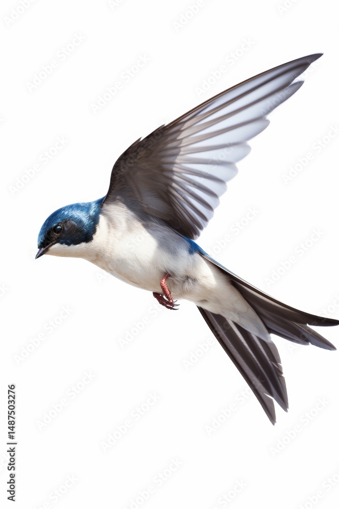 Obraz premium Graceful blue and white bird soaring