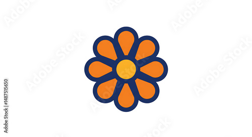 Orange flower isolated on white background