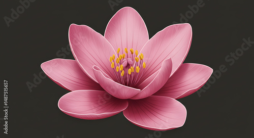 Pink Lotus Flower Illustration
