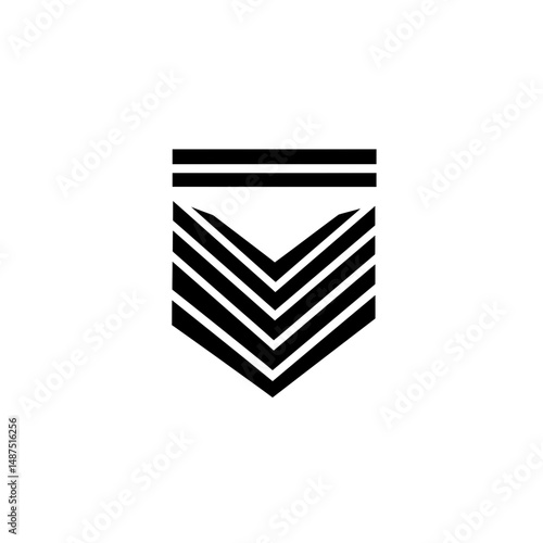 Rank Insignia: A clean, graphic representation of a rank insignia, denoting authority and structure.