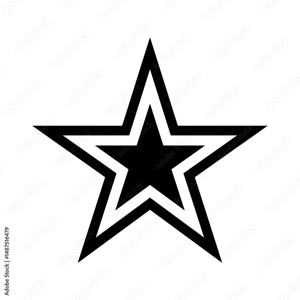 Obraz premium Black Star Emblem: A sleek, monochrome star emblem, boasting a striking minimalist design. The image exudes a sense of balance and sophistication.