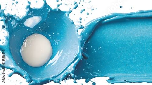 paint splash mid-air with fluid movement and light trails