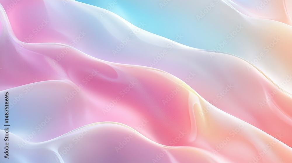 Fototapeta premium Soft Pastel Abstract Background with Fluid Waves and Gradient Colors