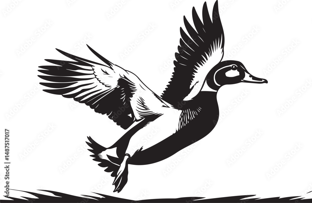 Fototapeta premium Flying Duck Silhouette Bundle