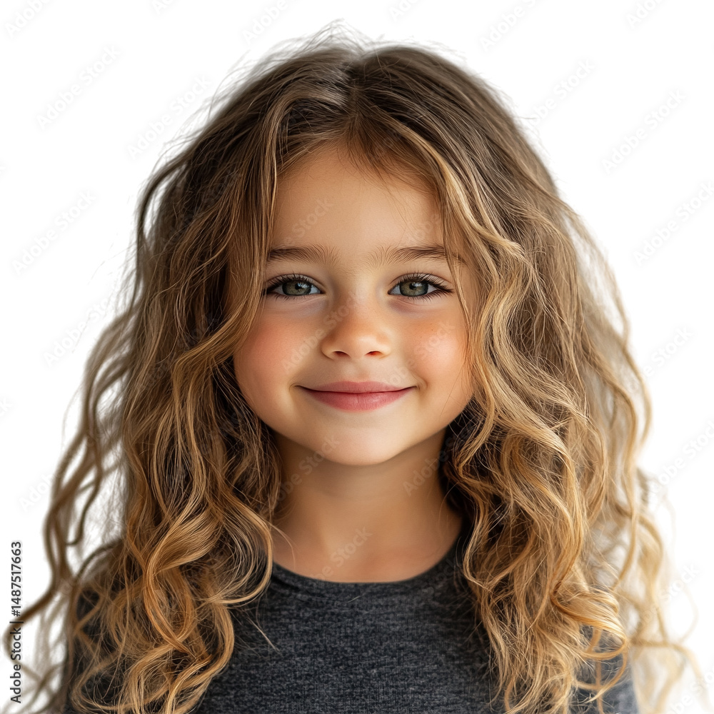 Young Girl In Grey Dress Long Hair Cute Child Face Smile Portrait Transparent Background Young Girl In Grey Dress Long Hair Cute Child Face Smile Portrait Transparent Background