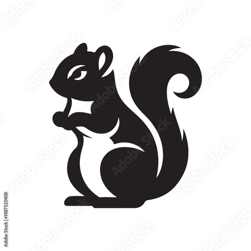 chipmunk vector silhouette clip art logo design illustration