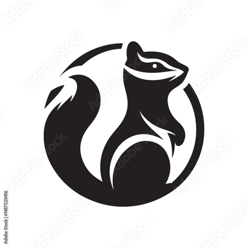 chipmunk vector silhouette clip art logo design illustration