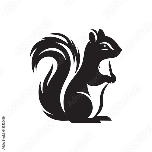 chipmunk vector silhouette clip art logo design illustration