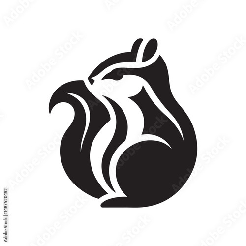 chipmunk vector silhouette clip art logo design illustration