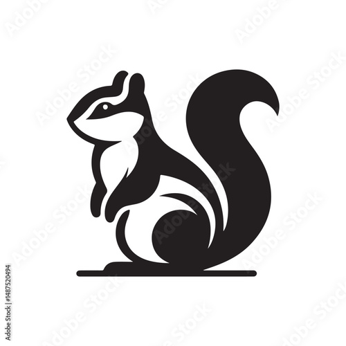 chipmunk vector silhouette clip art logo design illustration