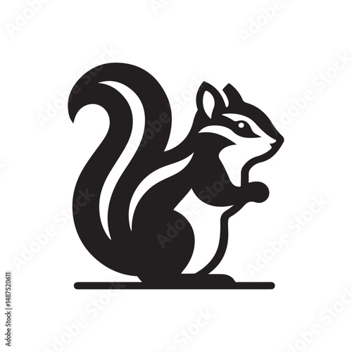 chipmunk vector silhouette clip art logo design illustration