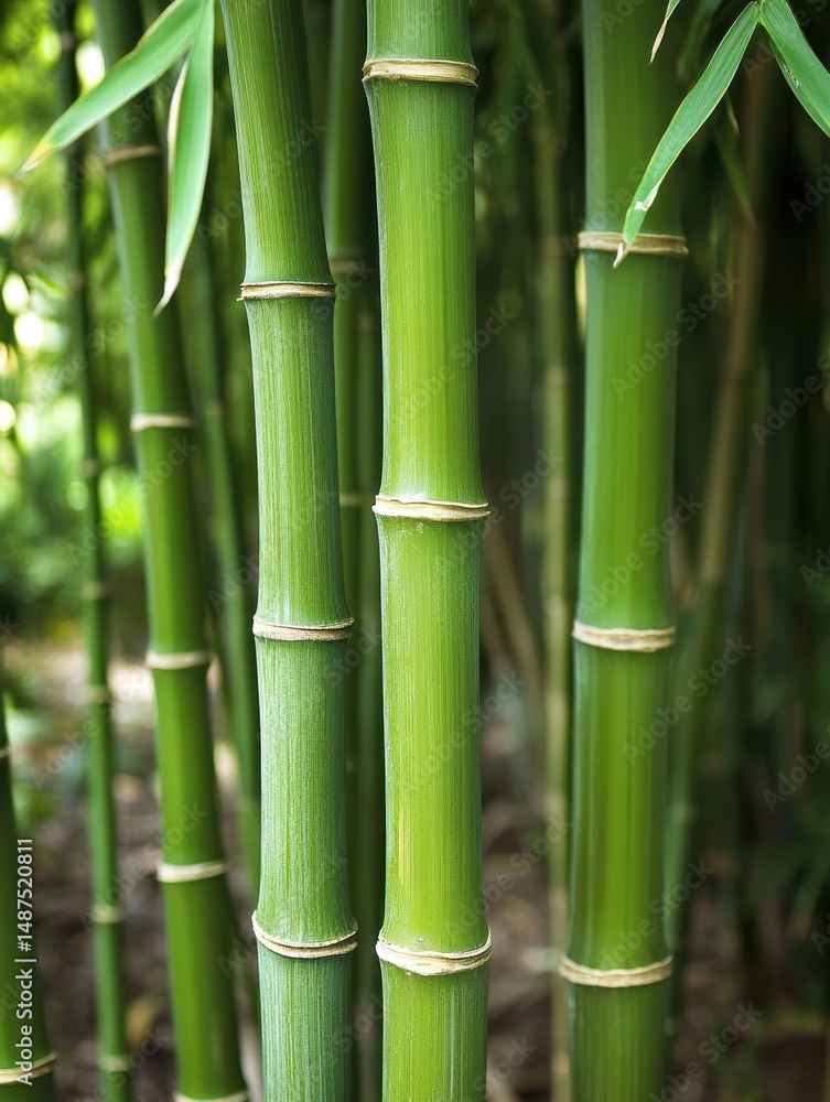 Obraz premium Vibrant Green Bamboo Forest Lush Nature Background Tranquil Serenity Peaceful Asian Plants Summer