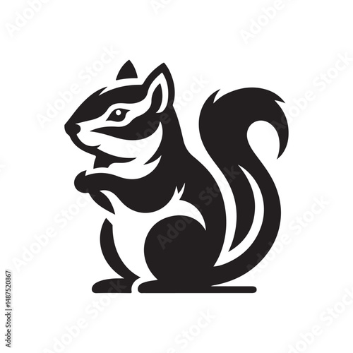 chipmunk vector silhouette clip art logo design illustration