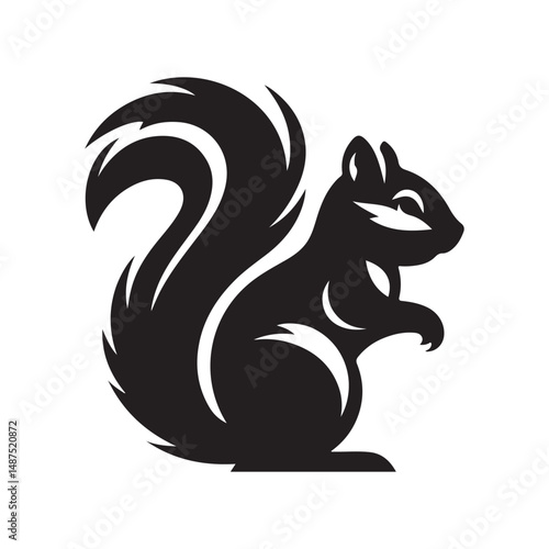 chipmunk vector silhouette clip art logo design illustration