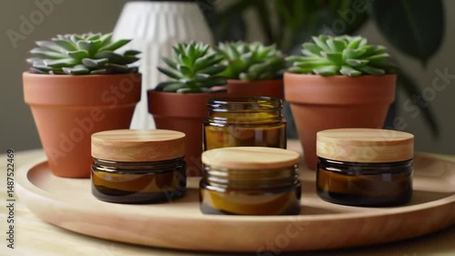 Wallpaper Mural Eco-Friendly Skincare: Sustainable Beauty with Succulents Torontodigital.ca