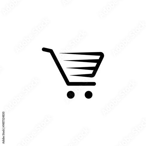 Shopping Cart: A minimalist shopping cart icon, evoking the essence of commerce and the convenience of modern transactions.
