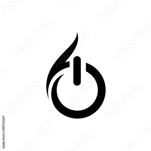 Power Icon: A sleek, minimalist power button icon symbolizes energy, innovation, and digital control, set against a neutral background.