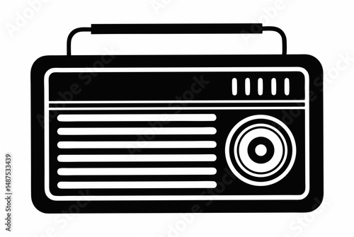 vintage radio  silhouette vector
