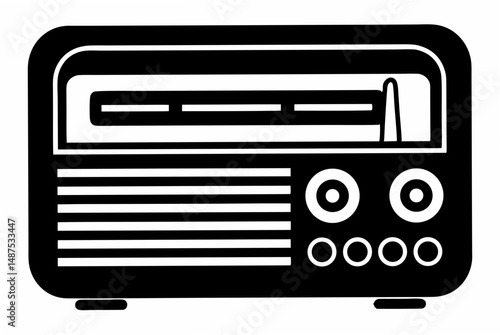 vintage radio  silhouette vector