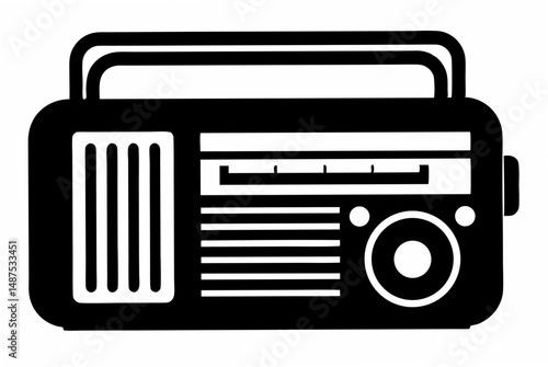 vintage radio  silhouette vector