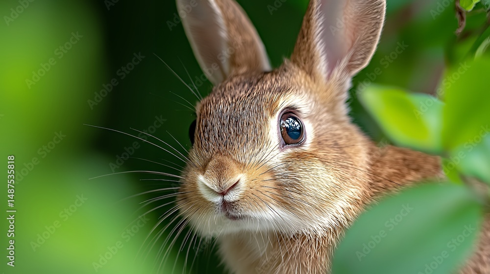 Fototapeta premium Rabbit in Green Foliage