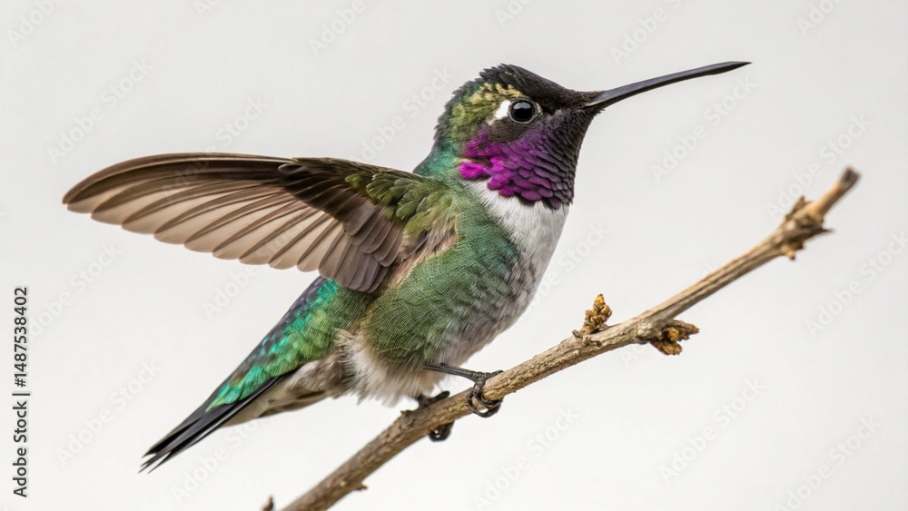 Fototapeta premium Costa’s Hummingbird on studio background 