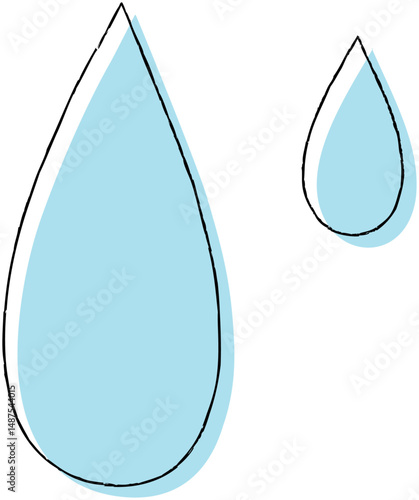 シンプルな手描きの水滴のイラスト