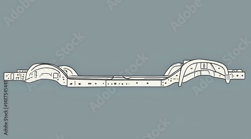 Blueprint of a Vehicle's Foundation: An Isolated Depiction of a Car Chassis, Revealing the Structural Core and the Basis for Automotive Engineering.