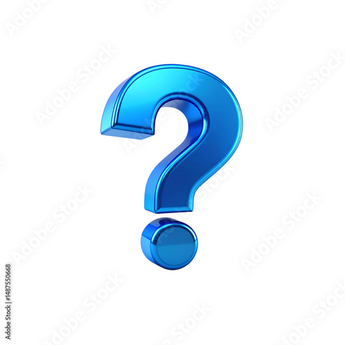 Wallpaper Mural Shiny blue 3d question mark symbol isolated on faq icon help sign doubt on transparent background Torontodigital.ca