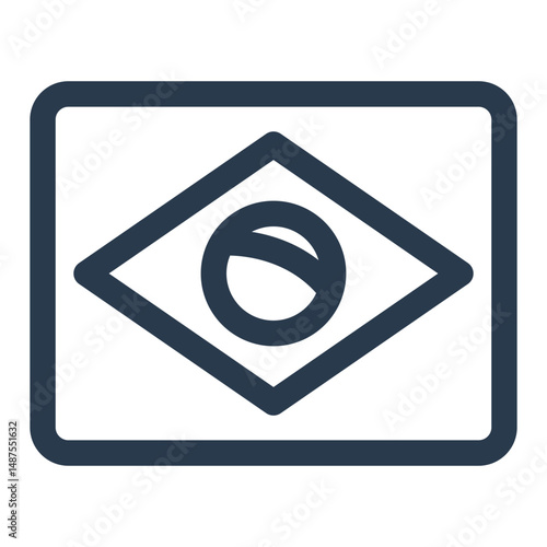 Brazilian National Flag with Flat Design