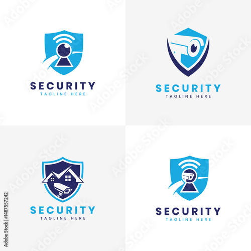 CCTV Home security logo design bundle creative collection shield camera key house