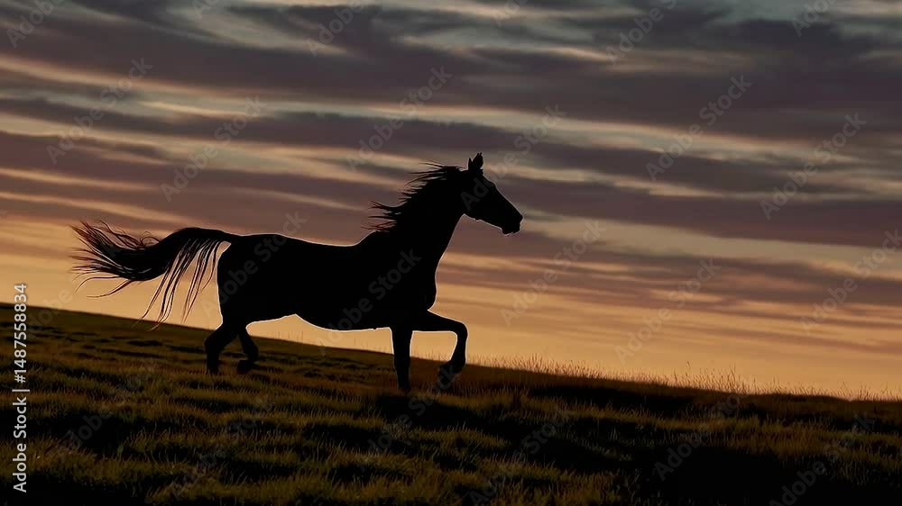 horse on sunset horse on sunset