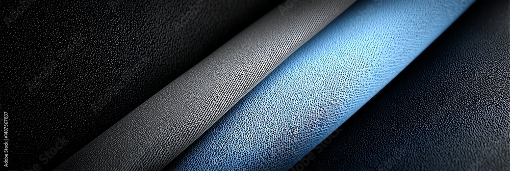 Fototapeta premium A sleek, minimalist Victory Day display—gunmetal with sharp lines meets baby blue with fine mesh. Ultra-clean split, no symbols, perfect for modern patriotic designs.