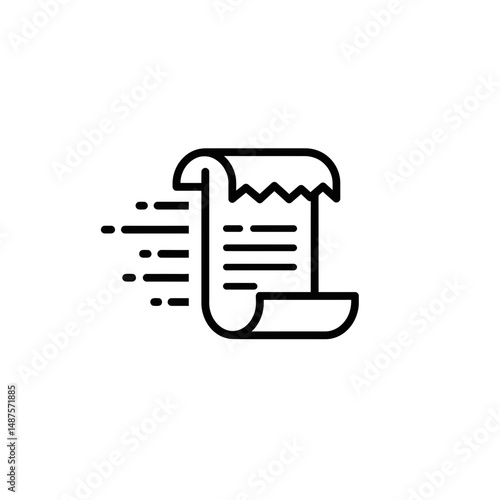 Expedited Invoice: A stylized illustration captures the essence of a fast transaction, featuring a detailed invoice scroll with dynamic motion lines.