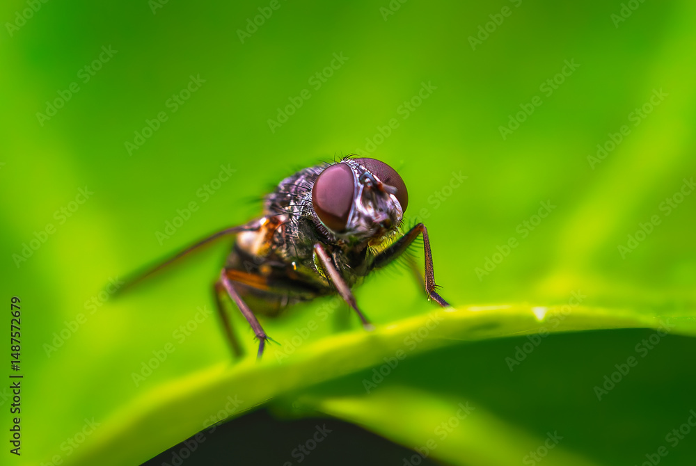 Naklejka premium fly on a stem in the morning light