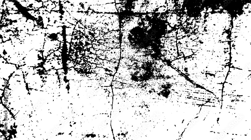 Fototapeta premium Abstract grunge black and white distressed wall texture background, Black and White Grunge Texture Background, Distressed Concrete Surface Texture, Isolated on transparent background, PNG