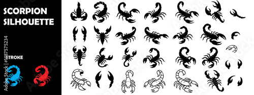 Scorpion Silhouette Vector Collection – Deadly Desert Insect Shapes