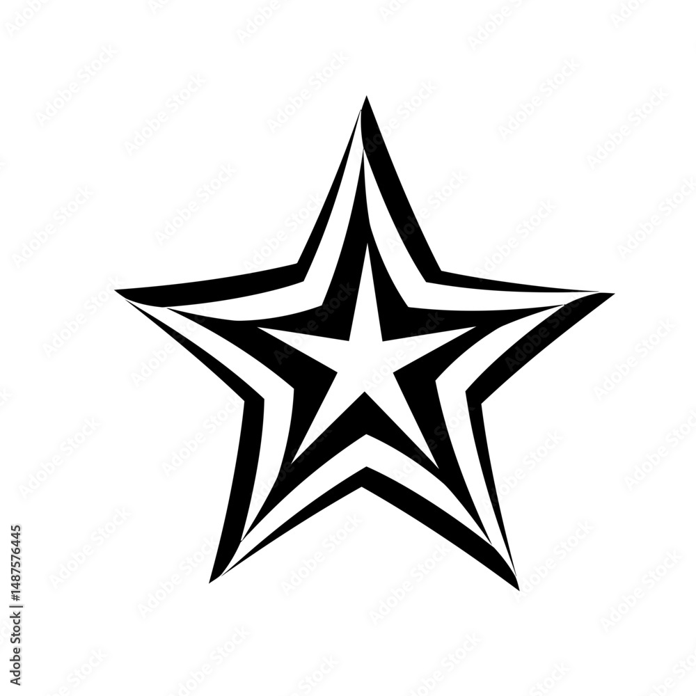 Fototapeta premium Shining Bright: A striking, minimalist illustration of a five-pointed star.