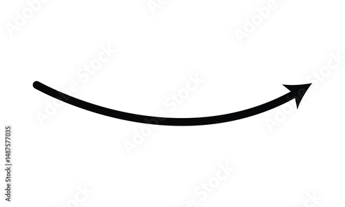 Long curved arrow icon vector. Blue long arrow vector. Long arrows icon. Long curved hand drawn arrow. Vector Illustration . EPS 10 .