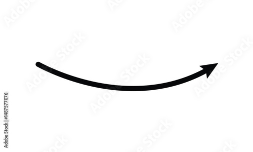 Long curved arrow icon vector. Blue long arrow vector. Long arrows icon. Long curved hand drawn arrow. Vector Illustration . EPS 10 .