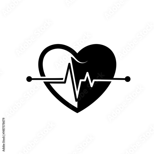Heartbeat of Life: A striking image presents the essence of vitality, with a bold heart symbol interwoven with a dynamic electrocardiogram, communicating health and well-being.