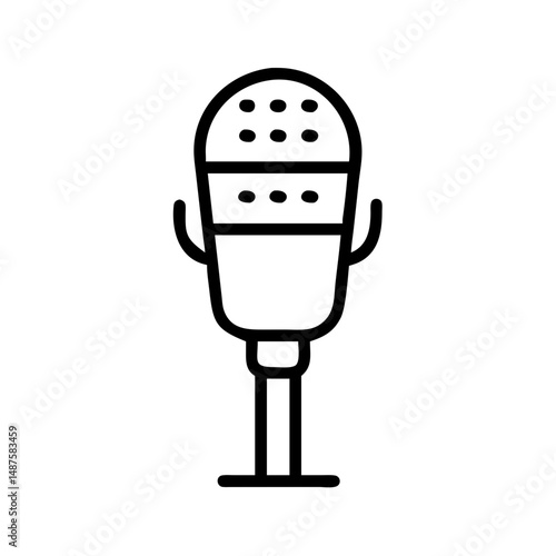 retro microphone on white background