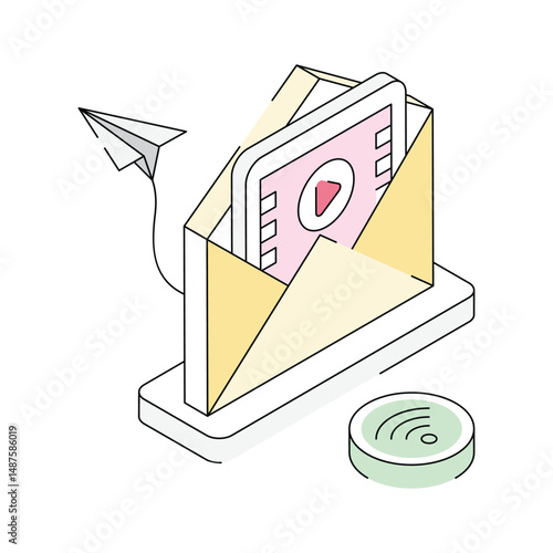 Check out this isometric icon of video message