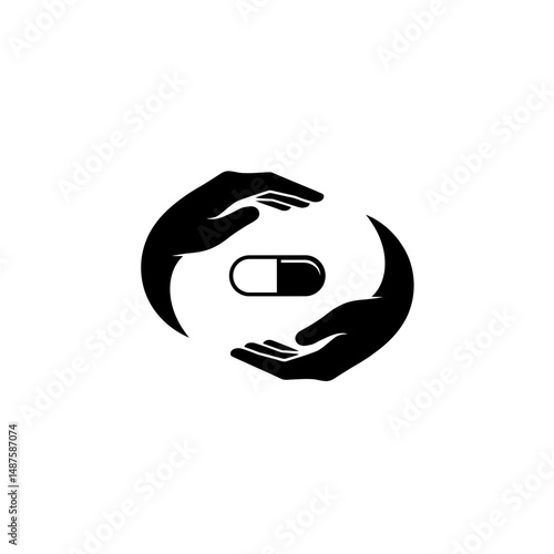 Healthcare Sanctuary: A stylized depiction of hands gently cradling a medication capsule, symbolizing care, safety, and the healing arts.