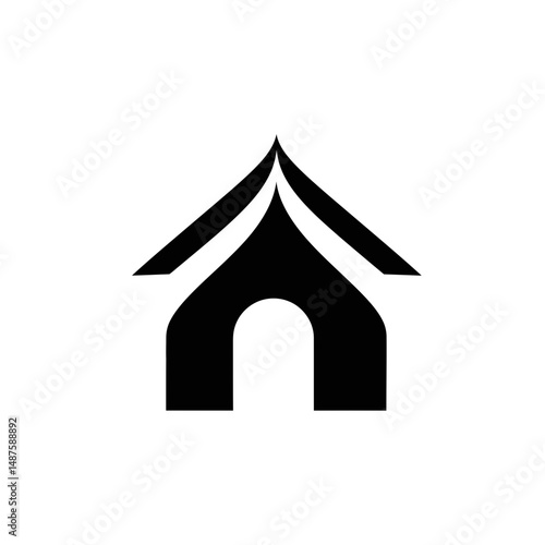 Architectural Abode: A striking minimalist architectural design of a home, presented in sleek black and white, embodies simplicity and modern elegance.
