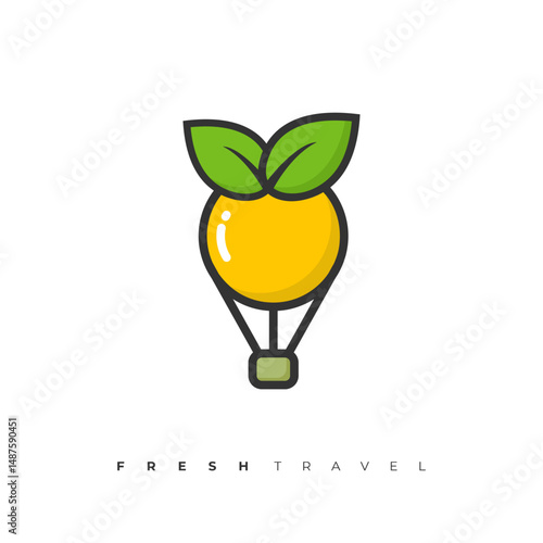 Orange balloon logo, perfect for tour and travel logo design