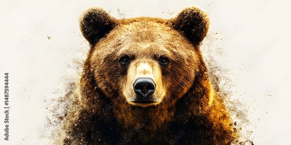 Obraz premium Close-up portrait of a brown bear.