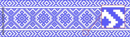 Embroidery scheme. Slavic ethnic motifs. Decorating folk costumes and household items. Russian embroidery, scheme