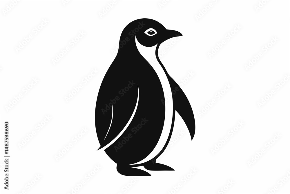 Fototapeta premium penguin silhouette vector illustration white background