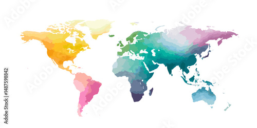 watercolor earth map